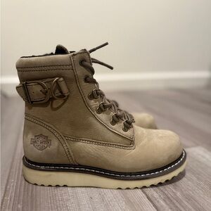 Harley-Davidson Beige Leather Boots WOMEN'S MARCONI RIDING BOOT - SAND